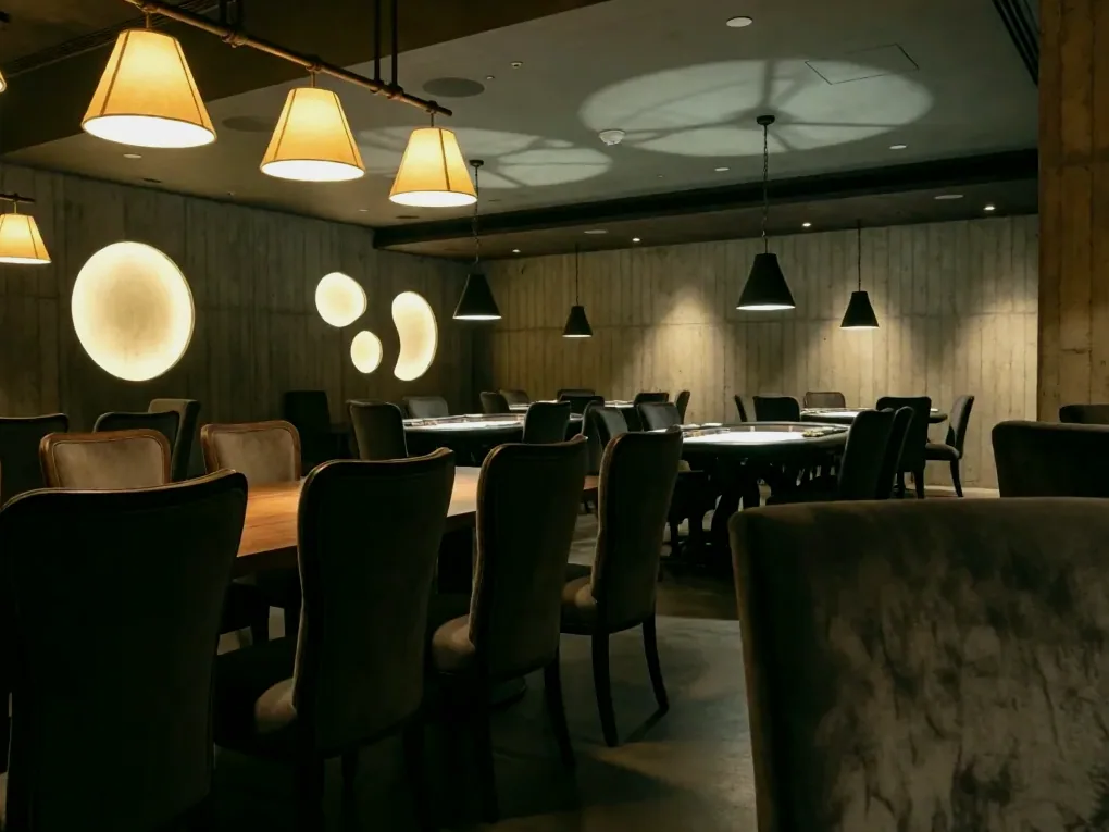 Bar i półki z napojami wieczorem